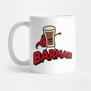 Barman, bartender superhero Irish stout beer pun Mug